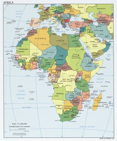 Afrika, kaart, CIA